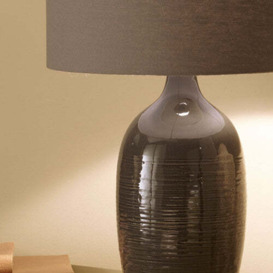 Olivia's Adeline Etched Graphite Ceramic Table Lamp - thumbnail 3