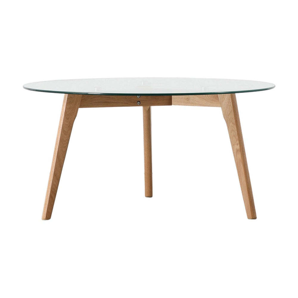 Gallery Interiors Blair Round Coffee Table in Oak - image 1