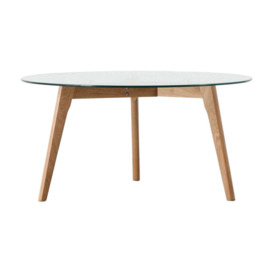 Gallery Interiors Blair Round Coffee Table in Oak - thumbnail 1