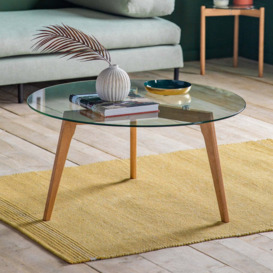 Gallery Interiors Blair Round Coffee Table in Oak - thumbnail 2