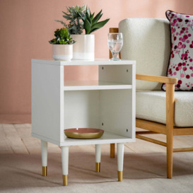 Gallery Interiors Holbrook Side Table in White - thumbnail 3