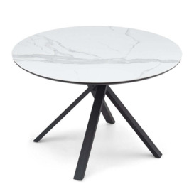 Liang and Eimil Aston Dining Table in White Ceramic and Matt Black - thumbnail 3