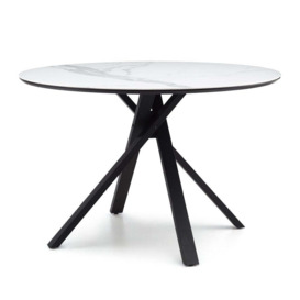 Liang and Eimil Aston Dining Table in White Ceramic and Matt Black - thumbnail 1
