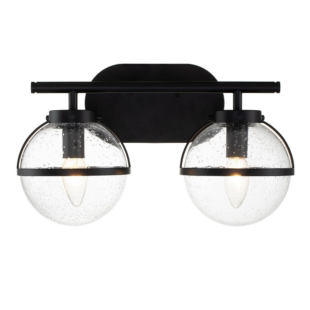 Hinkley Hollis 2 Light Wall Light in Black & Clear Glass - image 1