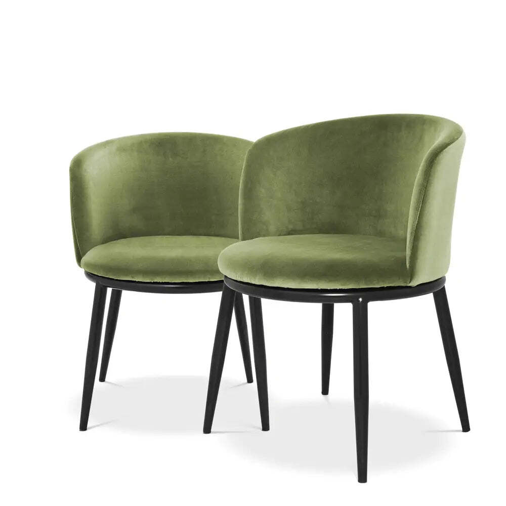 Eichholtz Set of 2 Filmore Dining Chairs in Cameron Light Green - image 1