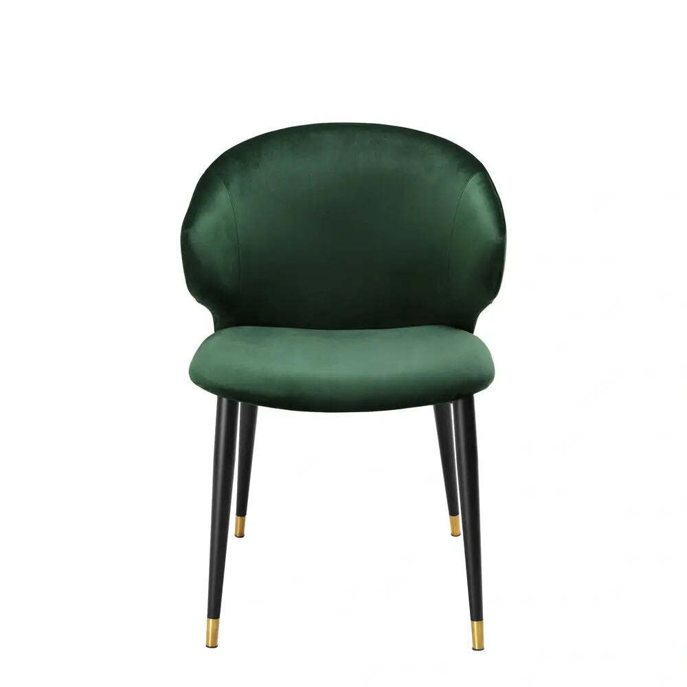 Eichholtz Volante Dining Chair in Roche Dark Green Velvet With Arm - image 1