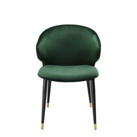 Eichholtz Volante Dining Chair in Roche Dark Green Velvet With Arm - thumbnail 1