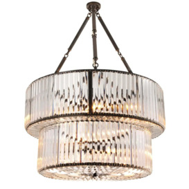 Eichholtz infinity Double Chandelier in Bronze Highlight Finish - thumbnail 1