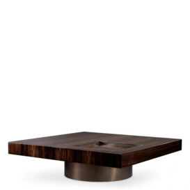Eichholtz Coffee Table Otus Square Eucalyptus Veneer Bronze Finish