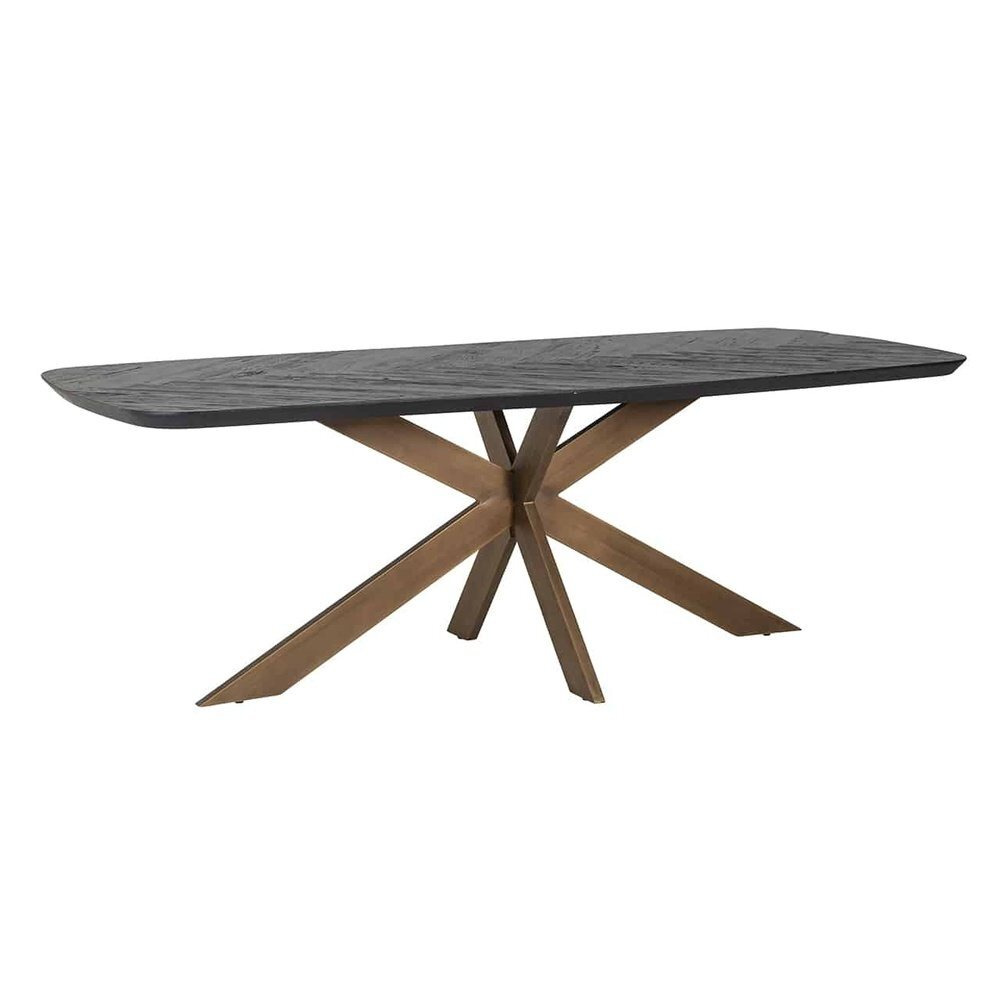 Richmond Hayley Dining Table in Coffee Brown & Brass / 230cm - image 1