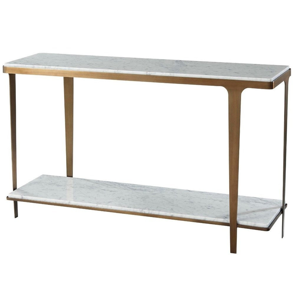 Theodore Alexander Cordell Console Table in White & Brass - image 1