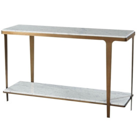Theodore Alexander Cordell Console Table in White & Brass - thumbnail 1