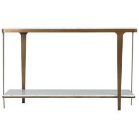 Theodore Alexander Cordell Console Table in White & Brass - thumbnail 2