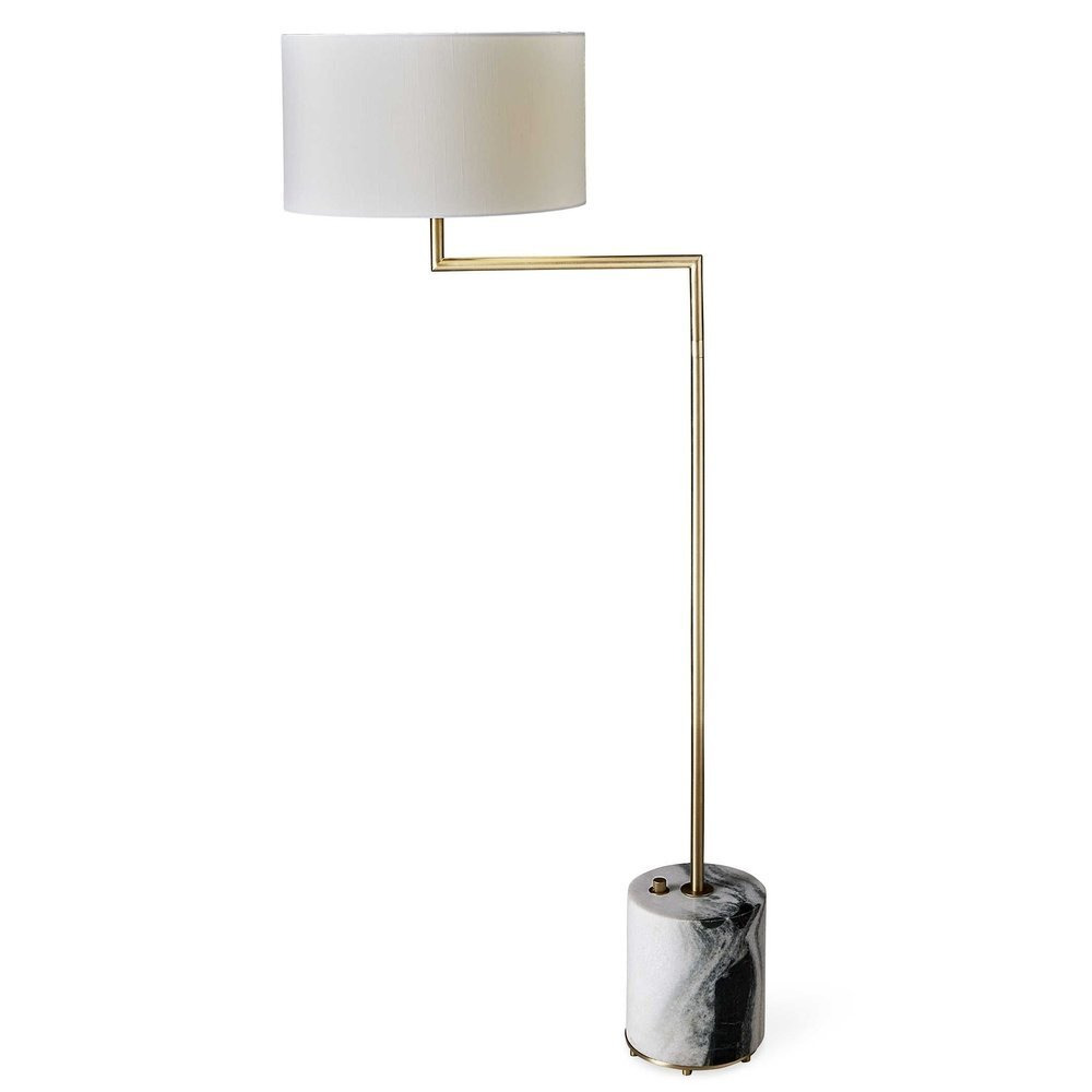 Uttermost Black Label Pivot Floor Lamp - Panda Marble/Brass - image 1