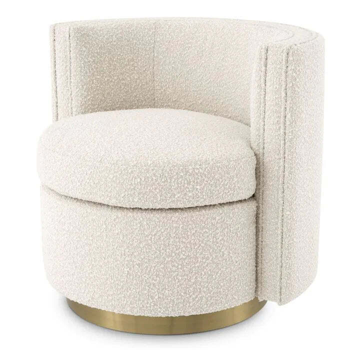 Eichholtz Amanda Swivel Chair in Bouclé Cream - image 1