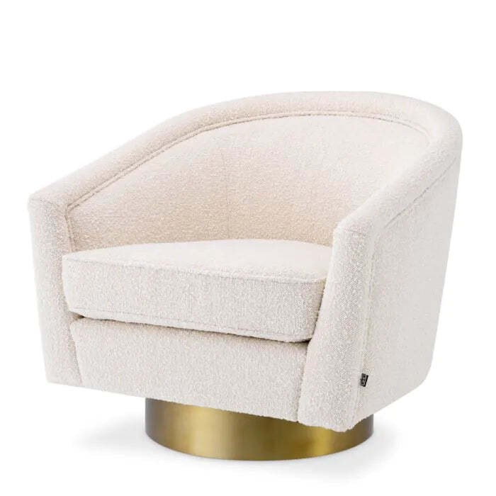 Eichholtz Catene Swivel Chair in Bouclé Cream - image 1