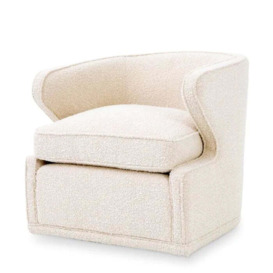 Eichholtz Dorset Swivel Chair in Bouclé Cream - thumbnail 1