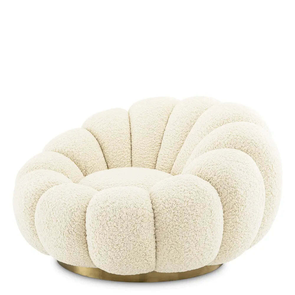 Eichholtz Mello Swivel Chair in Faux Shearling - image 1