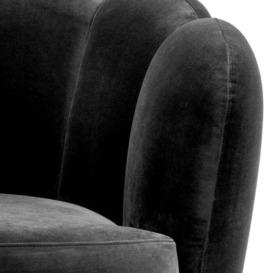 Eichholtz Mirage Swivel Chair in Savona Dark Grey Velvet - thumbnail 3