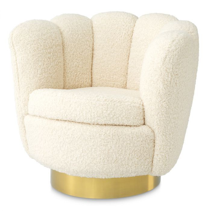 Eichholtz Mirage Swivel Chair in Faux Shearling - image 1