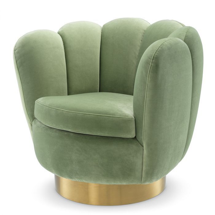 Eichholtz Mirage Swivel Chair in Savona Pistache Green Velvet - image 1