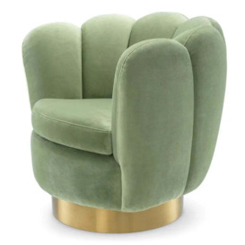 Eichholtz Mirage Swivel Chair in Savona Pistache Green Velvet - thumbnail 3