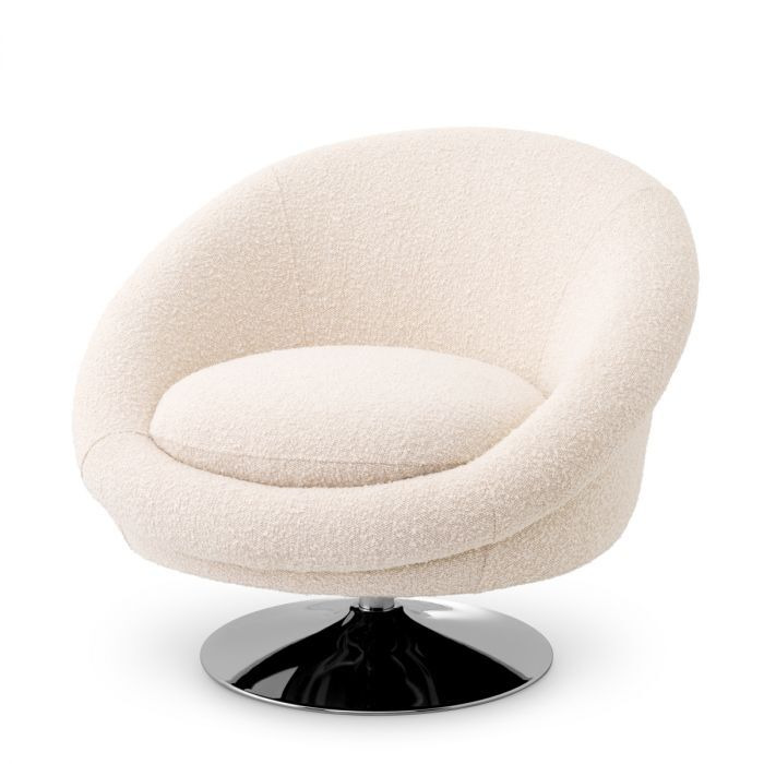 Eichholtz Nemo Swivel Chair in Bouclé Cream - image 1