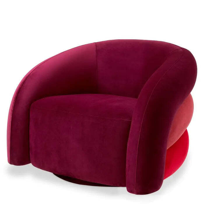 Eichholtz Novelle Swivel Chair in Savona Bordeaux Velvet - image 1