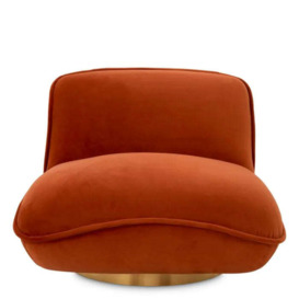 Eichholtz Relax Swivel Chair in Savona Orange Velvet - thumbnail 2