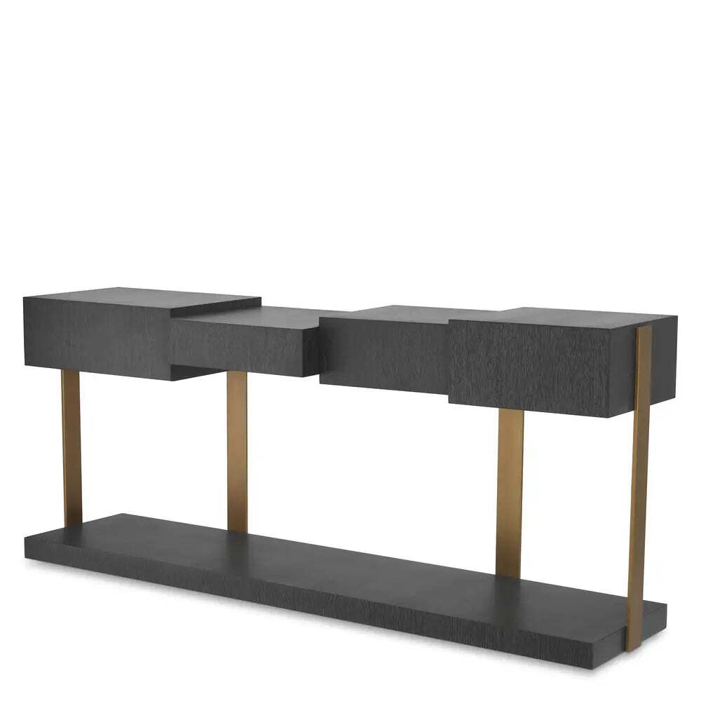 Eichholtz Nerone Console Table in Charcoal Grey Oak Veneer - image 1