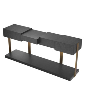 Eichholtz Nerone Console Table in Charcoal Grey Oak Veneer - thumbnail 3
