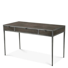 Eichholtz Scavullo Desk in Straight Charcoal Brown Oak Veneer - thumbnail 1
