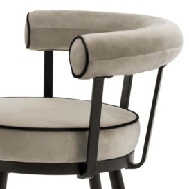 Eichholtz Vico Set of 2 Dining Chairs in Savona Greige Velvet - thumbnail 2