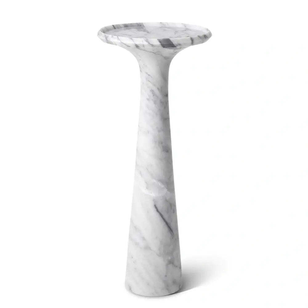 Eichholtz Pompano High Side Table in White Carrera Marble - image 1