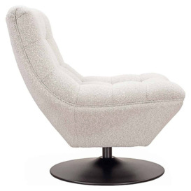 Richmond Interiors Sydney Swivel Chair in White Bouclé - thumbnail 2