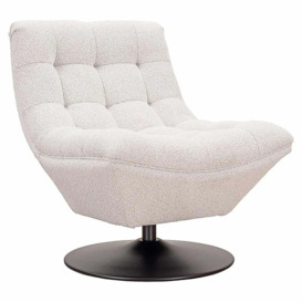 Richmond Interiors Sydney Swivel Chair in White Bouclé - thumbnail 1