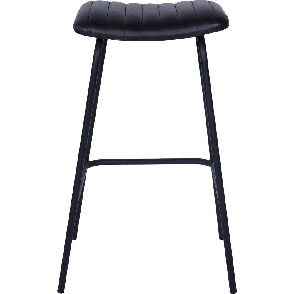 Libra Interiors Pair of Arthur Leather Bar Stools in Charcoal - image 1