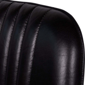Libra Interiors Pair of Pembroke Leather Bar Stools in Charcoal - thumbnail 3