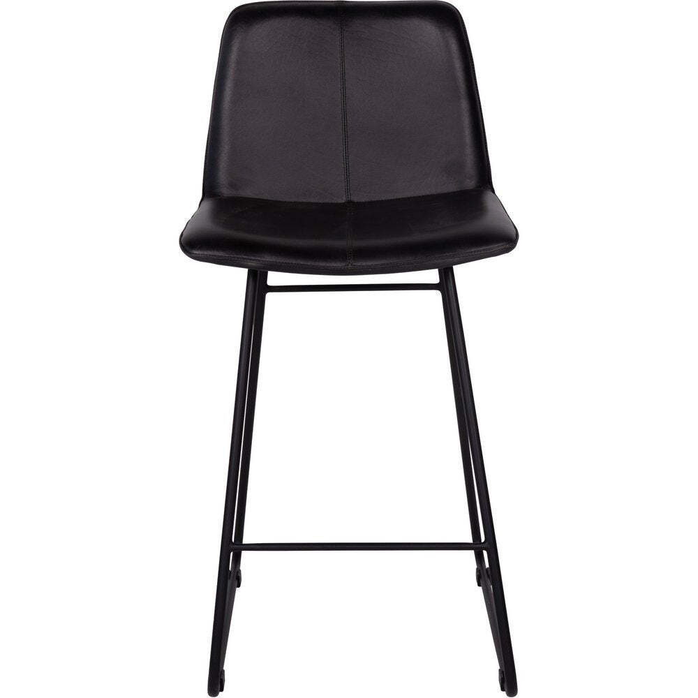 Libra Interiors Pair of Robinson Leather Bar Stools in Charcoal - image 1