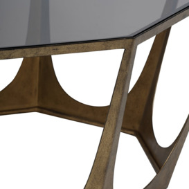 Libra Interiors Terassa Catalan Style Champagne and Smoked Glass Coffee Table - thumbnail 2