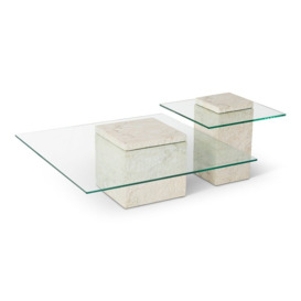 Liang & Eimil Rock Coffee Table in Faux Marble Concrete Beige