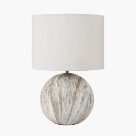 Olivia's Dusk Stone Effect Ceramic Table Lamp in Grey