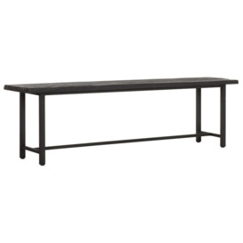 DTP Home Beam Bench with Recycled Teakwood Finish Top in Black / Small