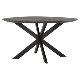 DTP Home Round Dining Table in Black Recycled Teakwood Finish / Large