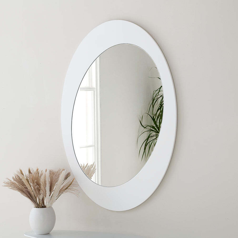 Olivia's Luna Oval Wall Mirror in White