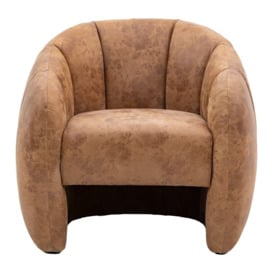 Gallery Interiors Oxford Tub Chair in Antique Tan Leather - thumbnail 1