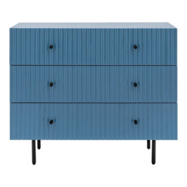 Gallery Interiors Denton 3 Drawer Chest in Blue - thumbnail 1