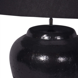 Libra Interiors Skyline Black Terracotta Table Lamp - thumbnail 3