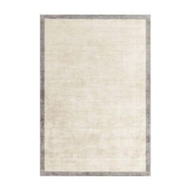 Asiatic Carpets Blade Border Rug Putty & Silver / 160x160cm