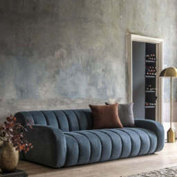 Gallery Interiors Cresta 3 Seater Sofa in Dusty Blue - thumbnail 4